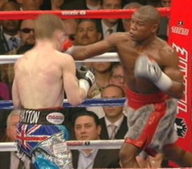 mayweather hits hatton