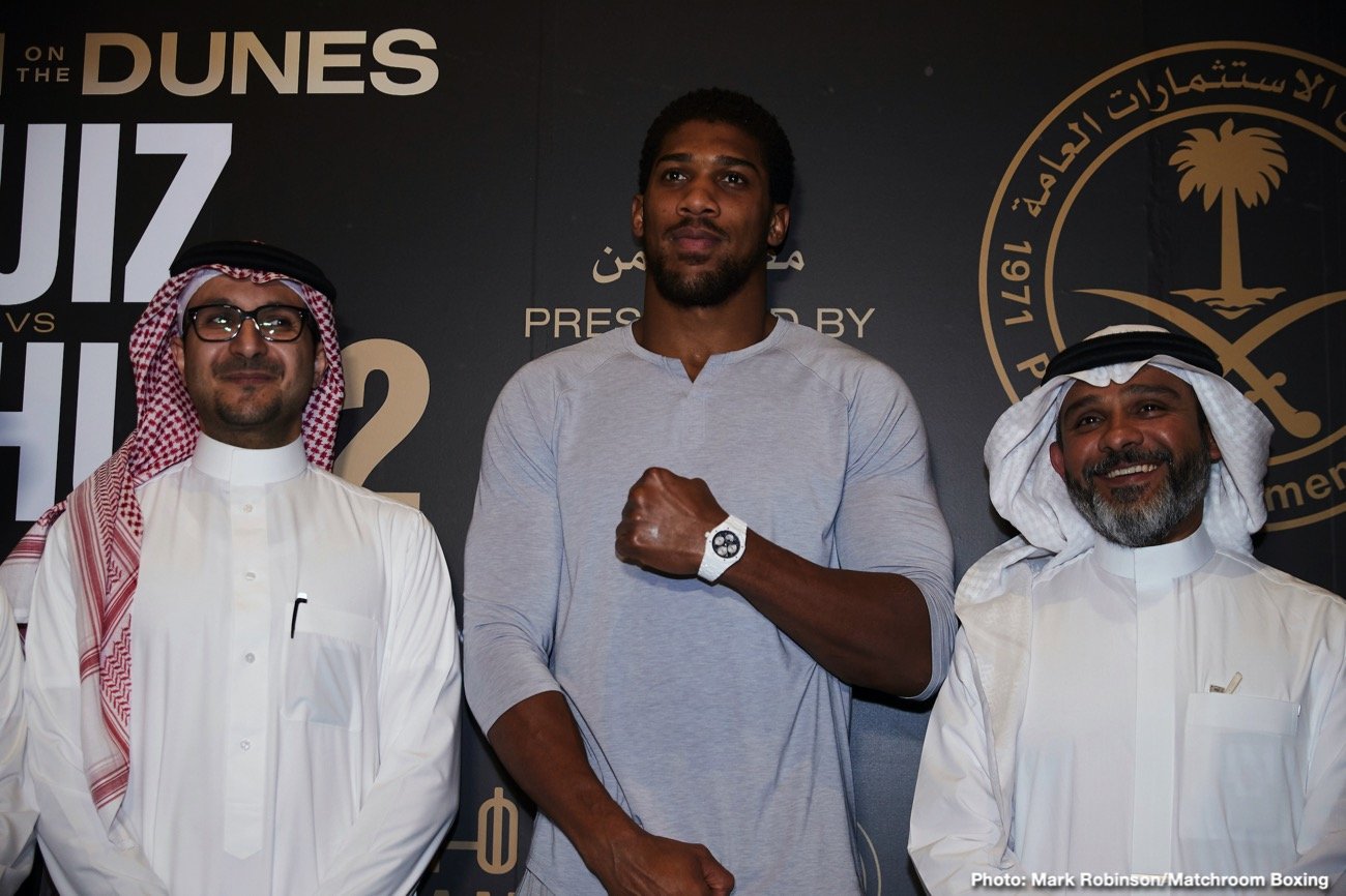 Andy Ruiz Jr and Anthony Joshua face the media in Saudi Arabia