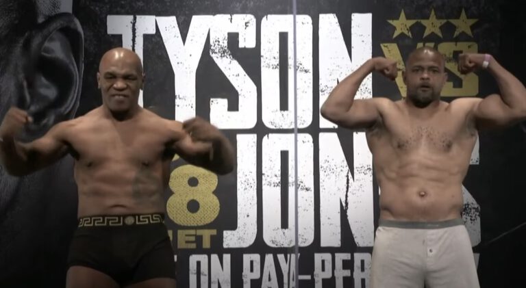 Mike Tyson - Roy Jones Jr exhibition match ends in 8-round draw - Boxing Results