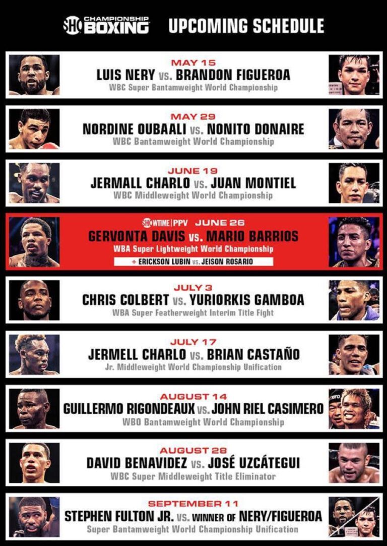 spike tv boxing schedule