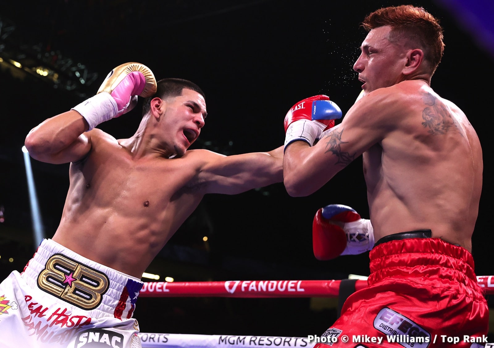 Berlanga celebrating multi-million dollar deal, thanks Eddie Hearn for the "Big bag"