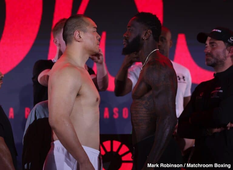 Zhilei Zhang A Massive 68 Pounds Heavier Than Deontay Wilder At Official Weigh-In!