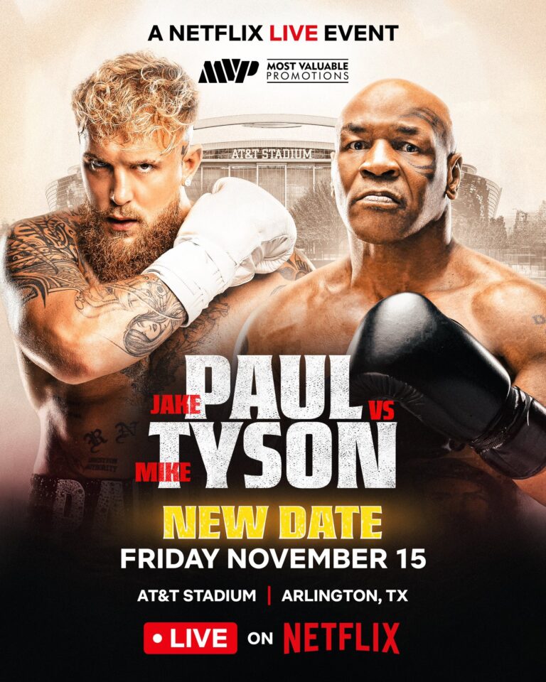 Mike Tyson vs Jake Paul Fight Refuses To Go Away; New Date Of November 15 Is Official
