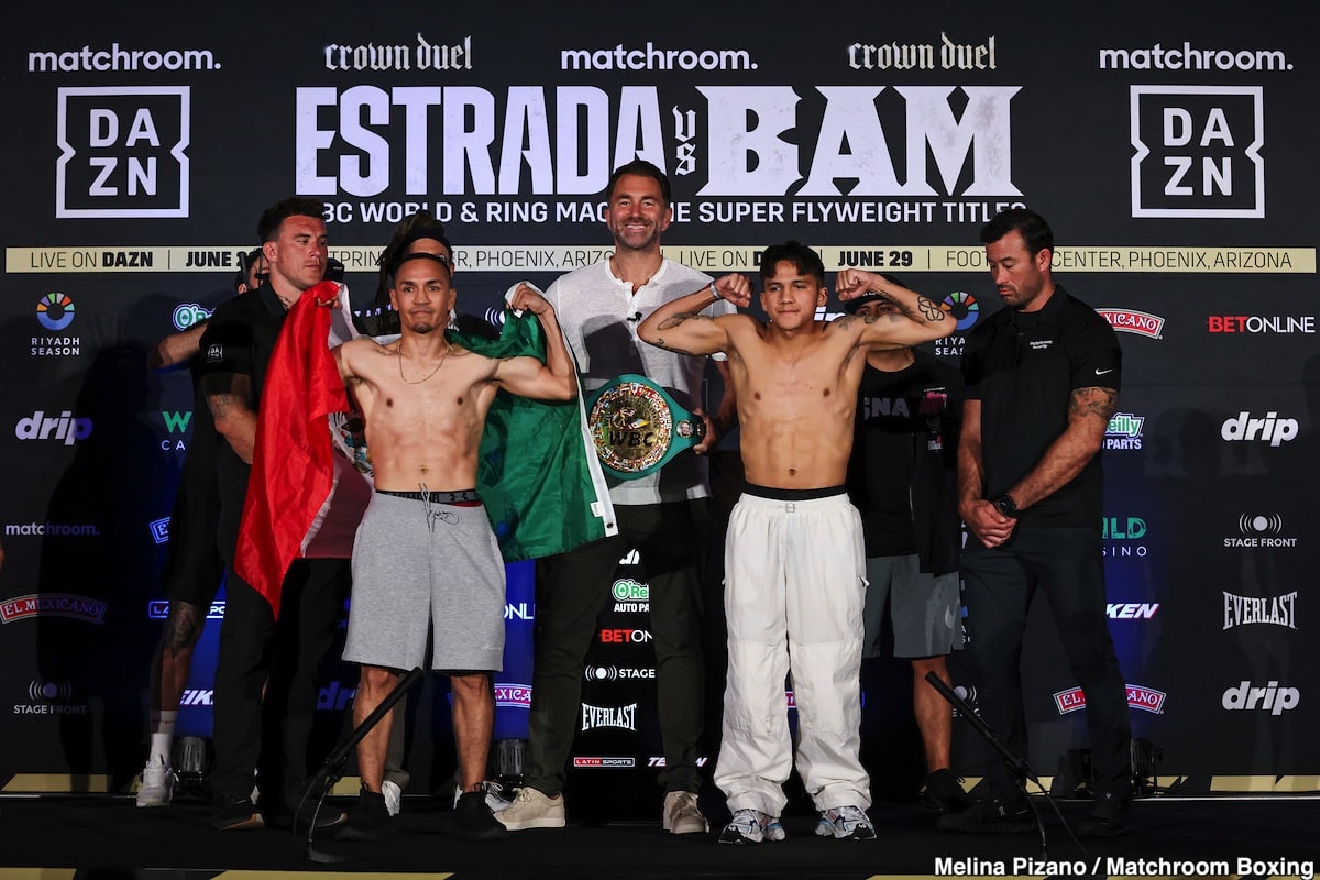 DAZN Weights:  Estrada vs. ‘Bam’ Rodriguez, Edwards vs. Curiel