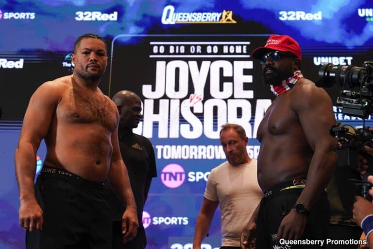 Joe Joyce vs. Derek Chisora Official Weigh In Results