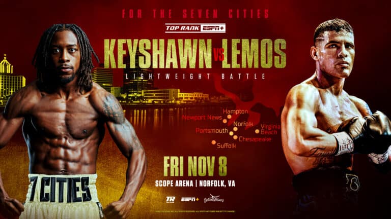 Keyshawn Davis vs. Gustavo Lemos Headlines Top Rank Card on ESPN+ on November 8th