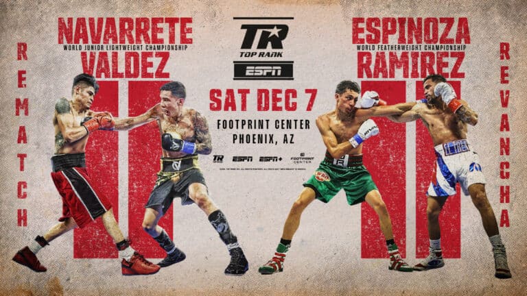 Rafael Espinoza vs. Robeisy Ramirez 2 & Navarrete vs. Valdez 2 Rematches on December 7th