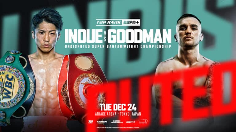 Naoya Inoue - Sam Goodman Official For December 24th: “Nightmare on Christmas Eve”