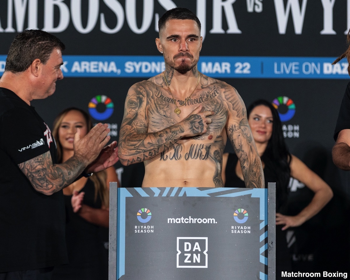 DAZN Official Weights: Kambosos Jr. vs. Wyllie - For Saturday in Sydney