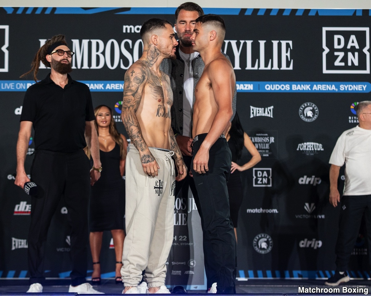 DAZN Official Weights: Kambosos Jr. vs. Wyllie - For Saturday in Sydney