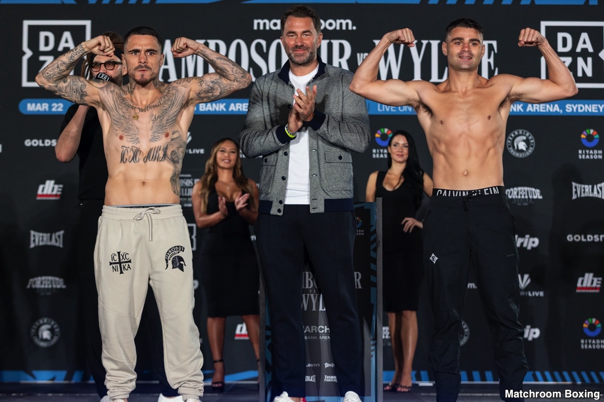 DAZN Official Weights: Kambosos Jr. vs. Wyllie - For Saturday in Sydney