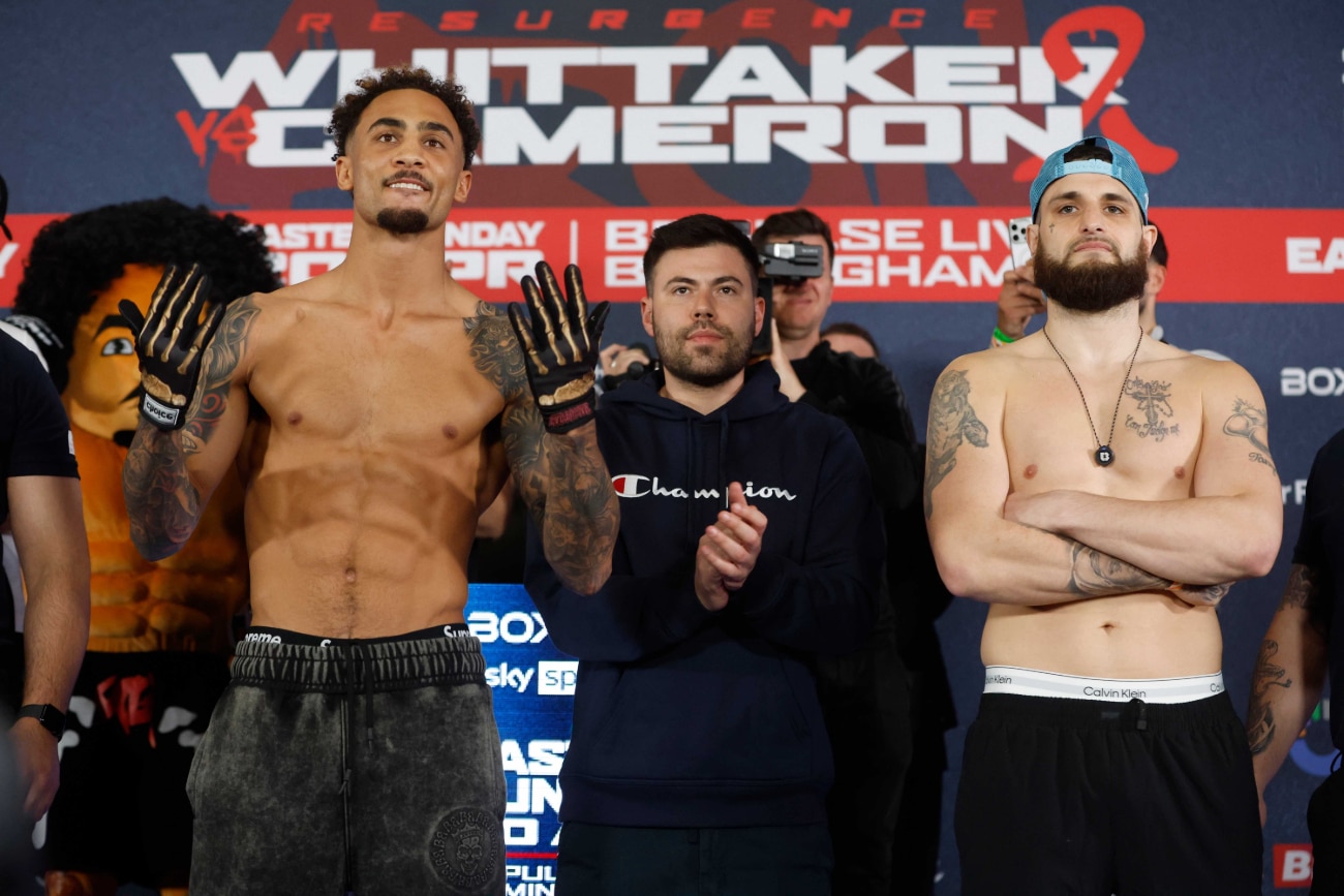 Sky Sports Official Weights: Whittaker vs. Cameron 2 – For Sunday
